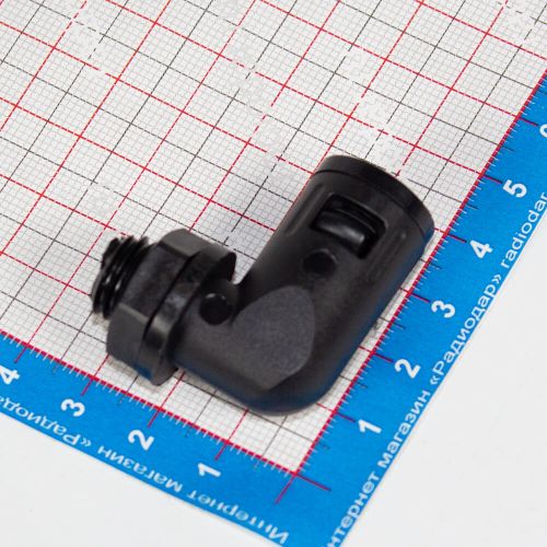 YDT-SM-W-M12/AD10 - фитинговый угловой кабельный ввод для гофротрубки 10мм (М12х1.5мм, PA66_нейлон, -20~+100°C, IP68) - производство Zhejiang