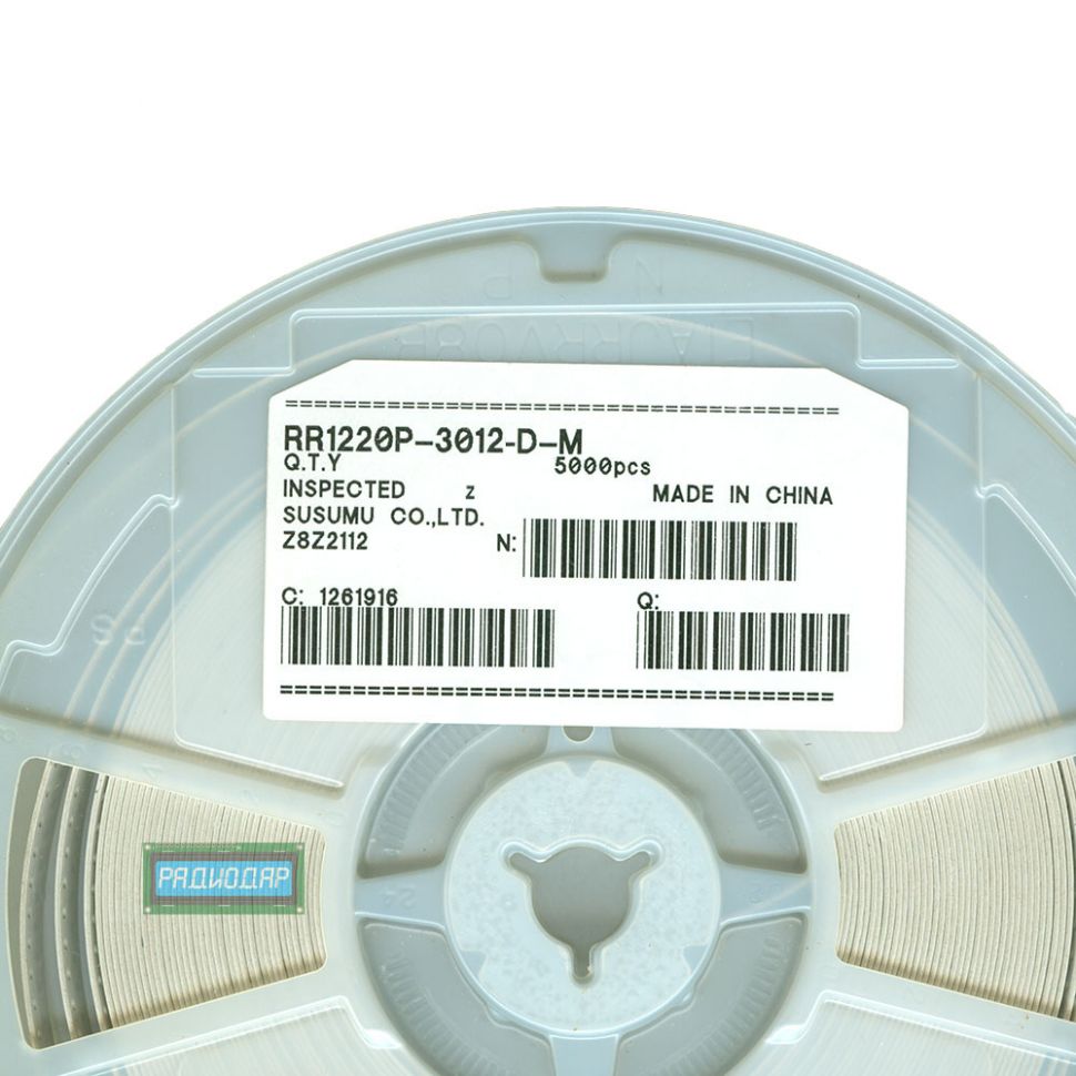 30.1КОм - 0.1Вт - 0.5% - тонкопленочный SMD резистор RR1220P-3012-D-M | Оригинал Susumu (Japan)