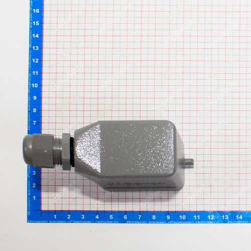 H6B-SDR-LB-M20 - корпус высокий для разъема HE-006-M/F на панель, с крышкой, фиксатором и кабельным вводом M20 (IP65, кабель Ø6÷12мм) - производство HAOGNCN