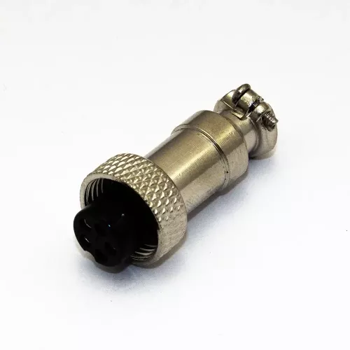 GX12-5A - штекер розеточный (12 мм "мама" 5-пин на кабель) - производство CZPCon