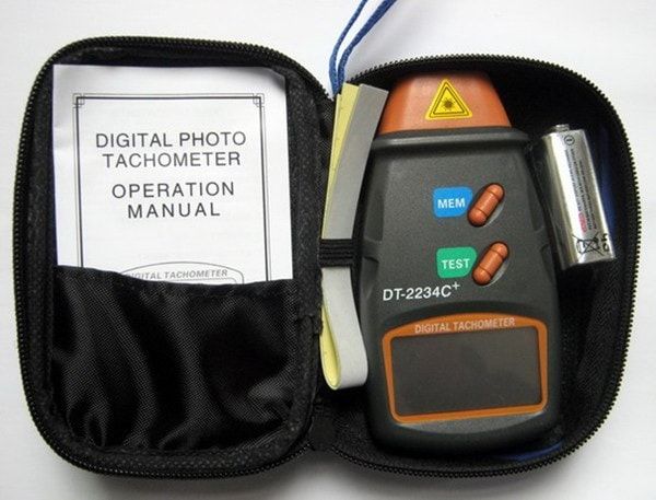DT-2234C+ бесконтактный цифровой лазерный тахометр с сумкой (3 ленты, 9В КРОНА)