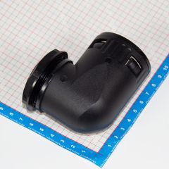 YDT-SM-W-M40/AD42.5 - фитинговый угловой кабельный ввод для гофротрубки 42.5мм (М40х1.5мм, PA66_нейлон, -20~+100°C, IP68) - производство Zhejiang